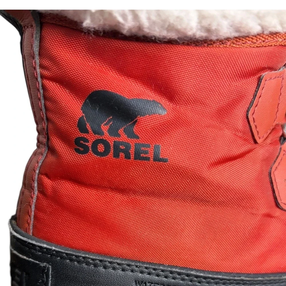 Sorel Explorer Joan Waterproof Winter Boots Red‎ Black NL3040-808 Womens Size 7